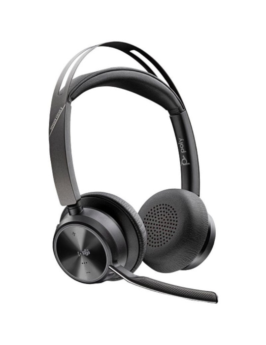 Auriculares Inalámbricos Poly Voyager Focus 2 Microsoft Teams + Adaptador USB-C-A + Soporte de Carga/ con Micrófono/ Bluetooth/ 