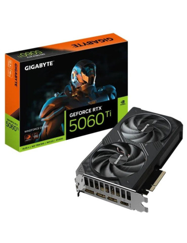 Tarjeta Gráfica Gigabyte GeForce RTX 5060 Ti WindForce OC/ 16GB GDDR7