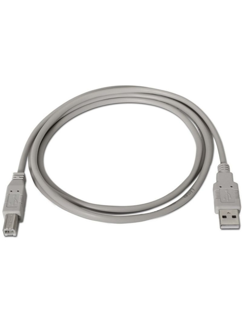 Cable USB 2.0 Impresora Aisens A101-0004/ USB Tipo-B Macho - USB Macho/ 4.5m/ Beige
