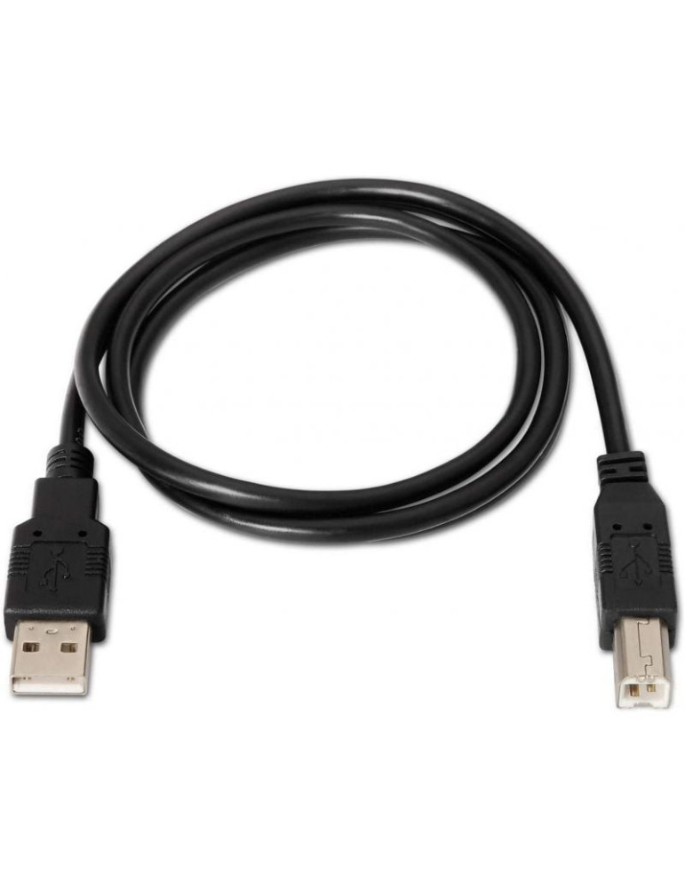 Cable USB 2.0 Impresora Aisens A101-0007/ USB Tipo-B Macho - USB Macho/ 3m/ Negro