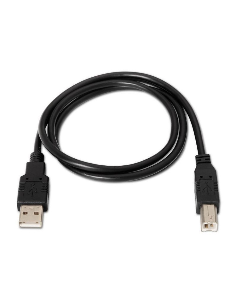 Cable USB 2.0 Impresora Aisens A101-0008/ USB Tipo-B Macho - USB Macho/ 4.5m/ Negro