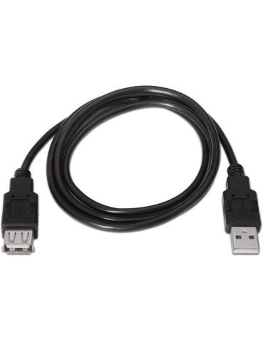 Cable Alargador USB 2.0 Aisens A101-0016/ USB Macho - USB Hembra/ Hasta 2.5W/ 60Mbps/ 1.8m/ Negro 2