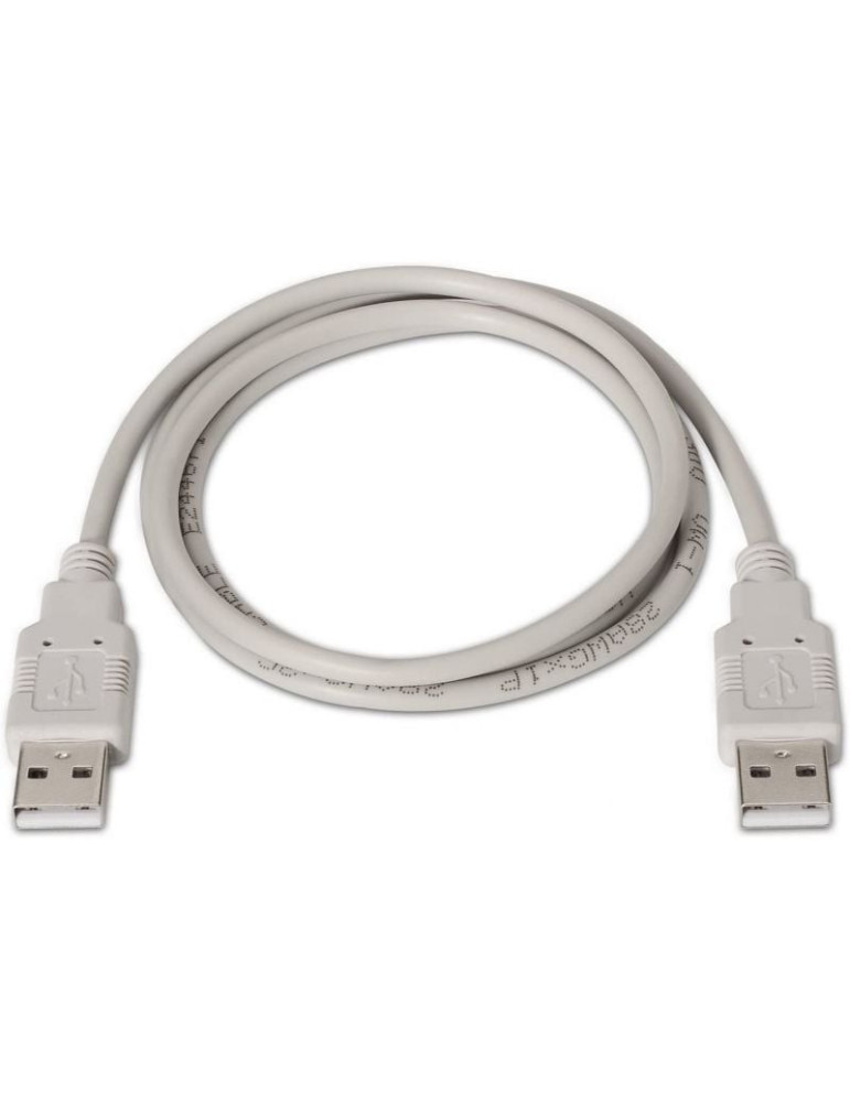 Cable USB 2.0  Aisens A101-0021/ USB Macho - USB Macho/ 1m/ Beige