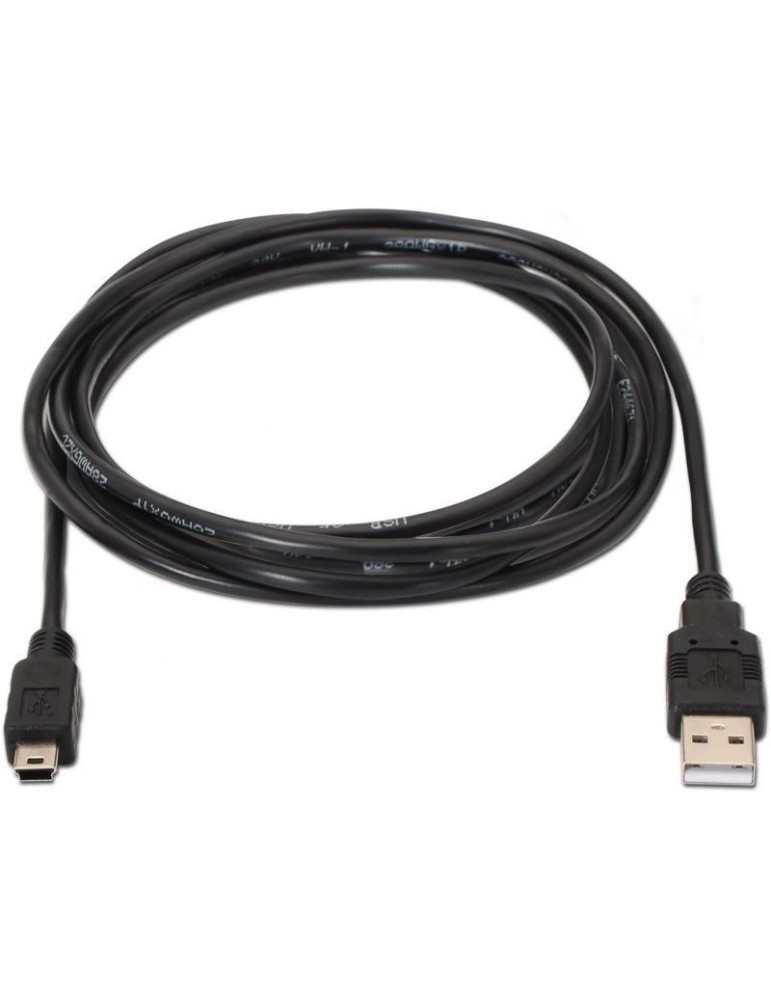 Cable USB 2.0 Aisens A101-0023/ USB Macho - USB Mini Macho/ 50cm/ Negro