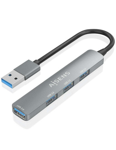 Hub USB 3.0 Aisens A106-0859/ 4xUSB/ Gris
