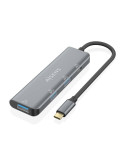 Hub USB Tipo-C Aisens A109-0762/ 3xUSB/ 1xUSB Tipo-C/ Gris
