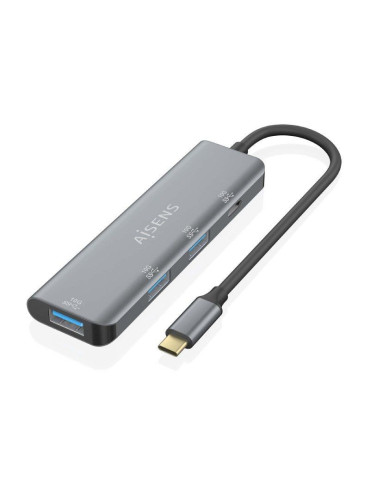Hub USB Tipo-C Aisens A109-0764/ 3xUSB/ 1xUSB Tipo-C/ Gris 2