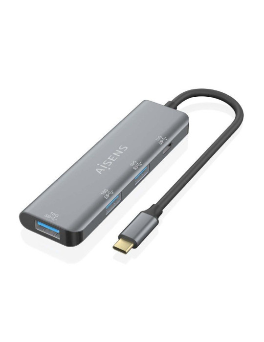 Hub USB Tipo-C Aisens A109-0764/ 3xUSB/ 1xUSB Tipo-C/ Gris