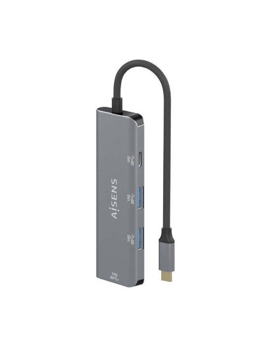 Hub USB Tipo-C Aisens A109-0764/ 3xUSB/ 1xUSB Tipo-C/ Gris