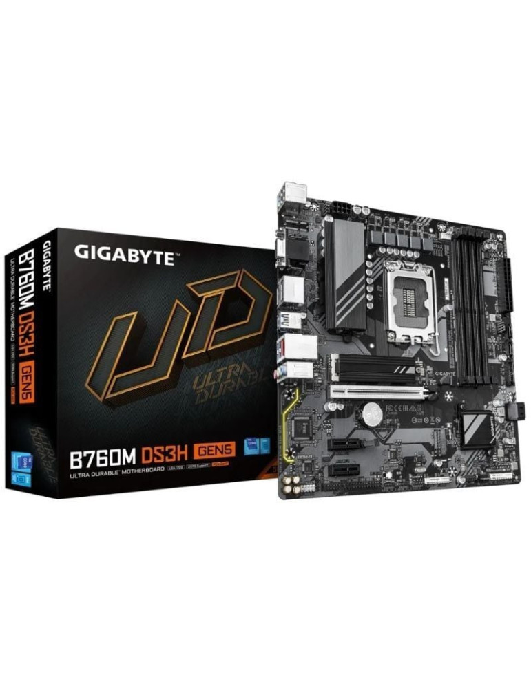 Placa Base Gigabyte B760M DS3H GEN5 Socket 1700/ DDR5/ PCIe 5.0/ Micro ATX
