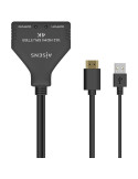 Cable Duplicador HDMI 4K Aisens A123-0654/ 2x HDMI Hembra - HDMI Macho - USB Macho/ 30cm/ Negro
