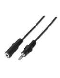 Cable Estéreo Aisens A128-0146/ Jack 3.5 Macho - Jack 3.5 Hembra/ Hasta 0.1W/ 3m/ Negro