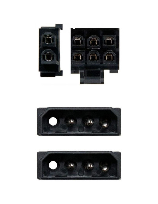 Cable Alimentación Tarjeta Gráfica Aisens A131-0165/ 2x Molex Macho - Molex 6+2 PIN Macho/ Hasta 54W/ 20cm