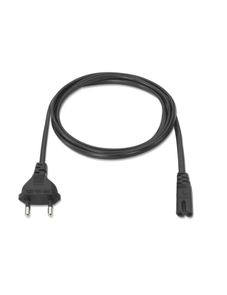Cable Alimentación Forma 8 Aisens A132-0173/ CEE7/16 Macho - C7 Hembra/ Hasta 1500W/ 1.5m/ Negro