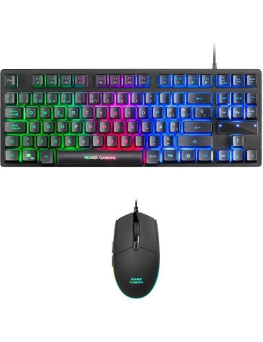 Pack Gaming Mars Gaming MCPTKLES/ Teclado + Ratón Óptico