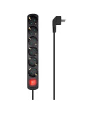 Regleta con Interruptor Aisens A154-0536/ 6 Tomas de Corriente/ Cable 1.4m/ Negro