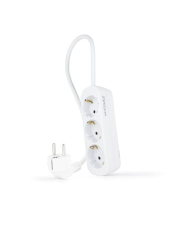 Regleta Nanocable 10.38.0003-NS/ 3 Tomas de Corriente/ Cable 1.4m/ Blanca
