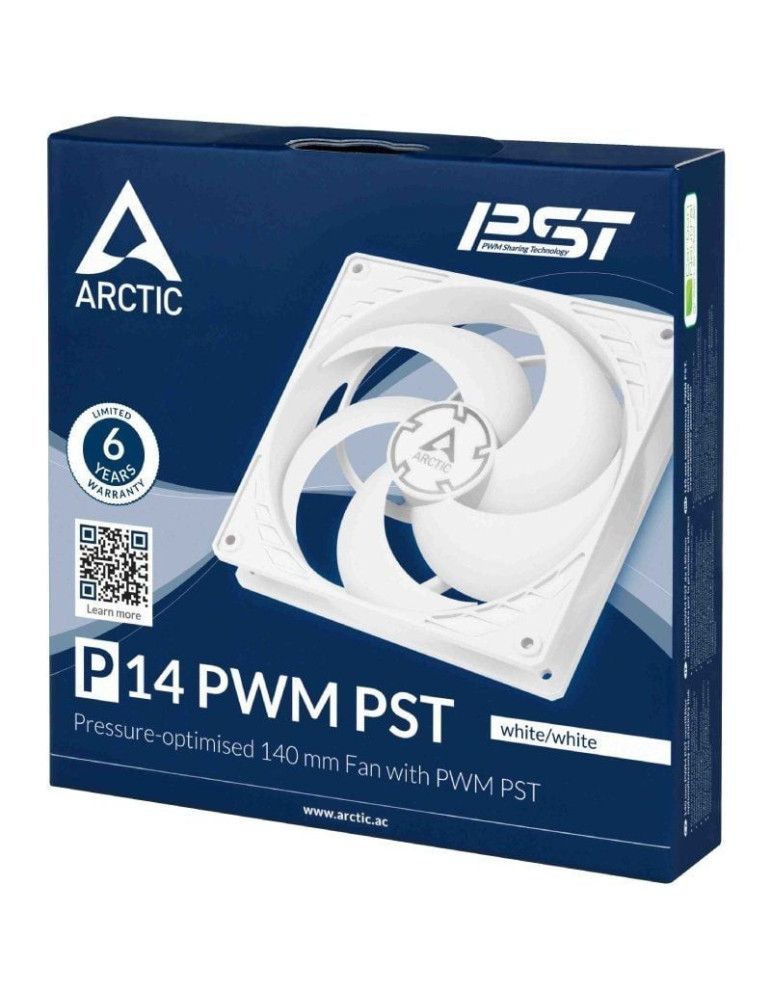 Ventilador Arctic P14 PWM PST/ 14cm/ Blanco