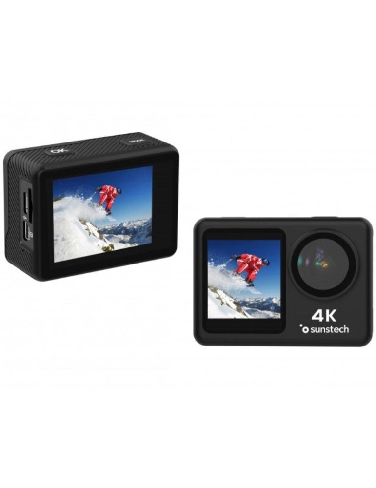 Cámara Digital Deportiva Sunstech Adventure 4K/ 16MP/ Ángulo de visión 170 / Negra