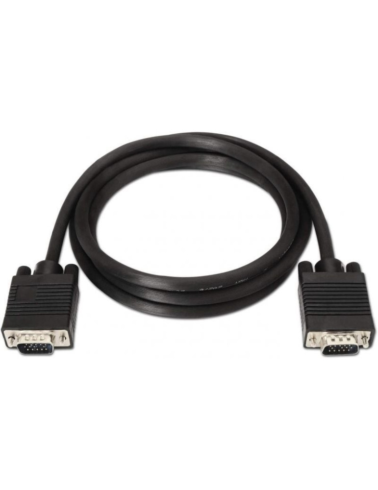Cable SVGA Aisens A113-0068/ VGA Macho - VGA Macho/ Hasta 3W/ 10Mbps/ 1.8m/ Negro