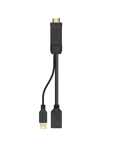 Cable Conversor 4K Aisens A122-0642/ HDMI Macho - DisplayPort Hembra - USB Macho/ Hasta 10W/ 2250Mbps/ 10cm + 10cm/ Negro 2
