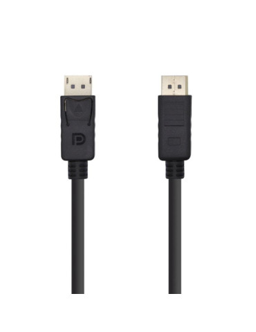 Cable DisplayPort 1.2 4K Aisens A124-0387/ DisplayPort Macho - DisplayPort Macho/ Hasta 5W/ 2300Mbps/ 5m/ Negro