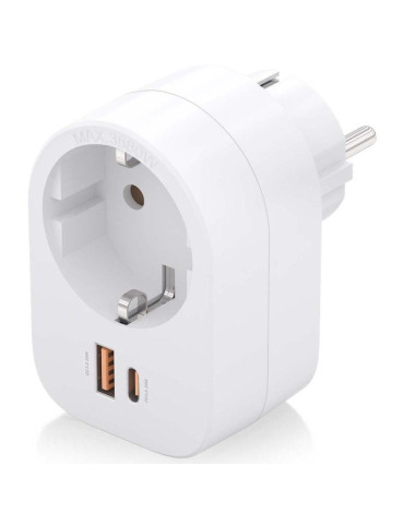 Enchufe Aisens ASPS-1A1C06-W/ 1 Toma de Corriente/ 1 USB Tipo-C PD/ 1 USB/ Blanco 2