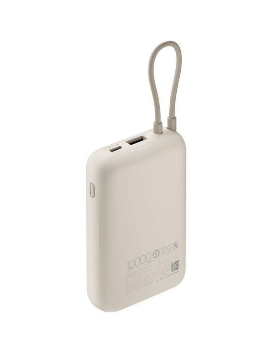 Powerbank 10000mAh Xiaomi Power Bank Integrated Cable/ 22.5W/ Beige/ Incluye Cable USB Tipo-C