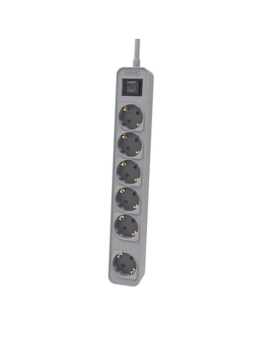 Regleta con Interruptor Philips CHP2164G/10/ 6 Tomas de corriente/ Cable 1.5m/ Gris