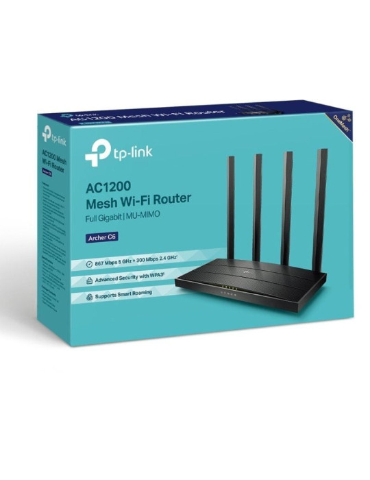 Router Inalámbrico TP-Link Archer C6 1200Mbps/ 2.4GHz 5GHz/ 4 Antenas/ WiFi 802.11ac/n/a - b/g/n