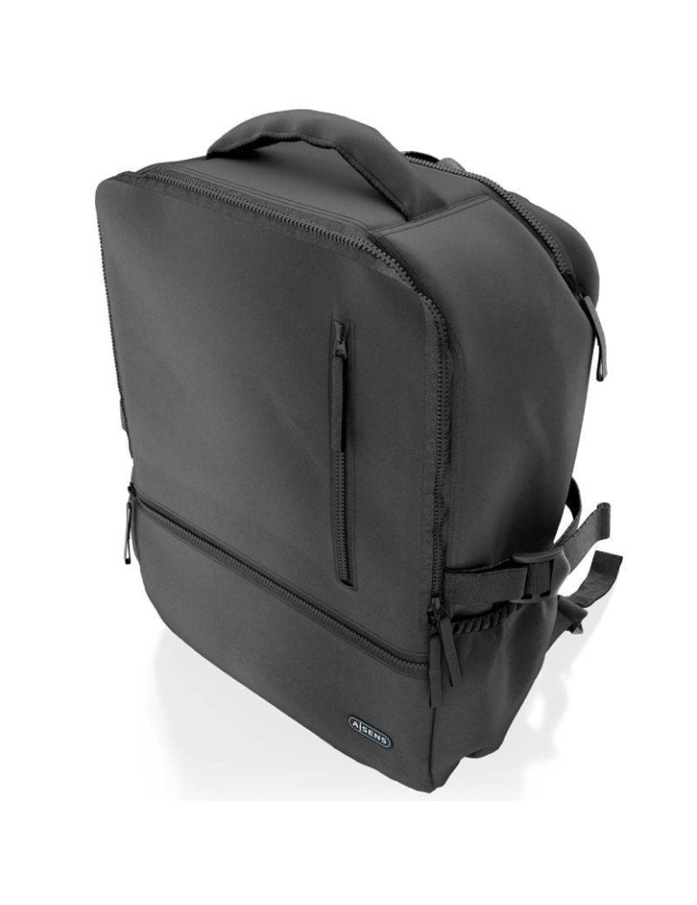 Mochila Aisens ASBG-BP086-BK para Portátiles hasta 15.6"/ Impermeable/ Negro