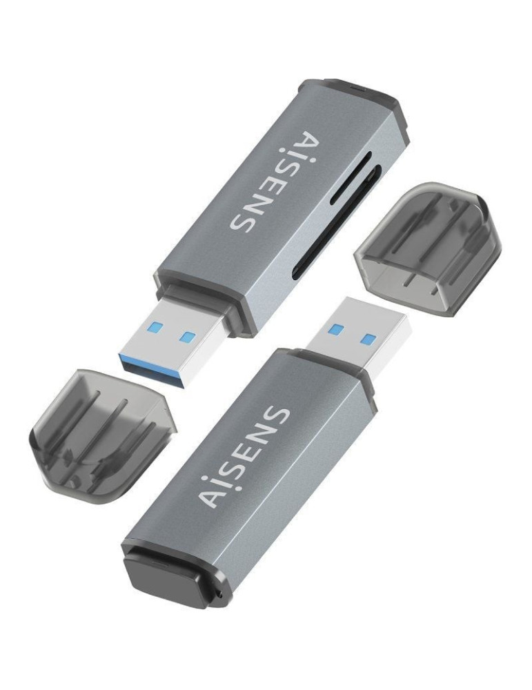 Lector de Tarjetas Externo Aisens ASCR-2A09-GR/ USB 3.1