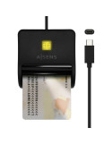 Lector de DNI USB Tipo-C Aisens ASCR-SN03C-BK/ USB Tipo-C/ Negro