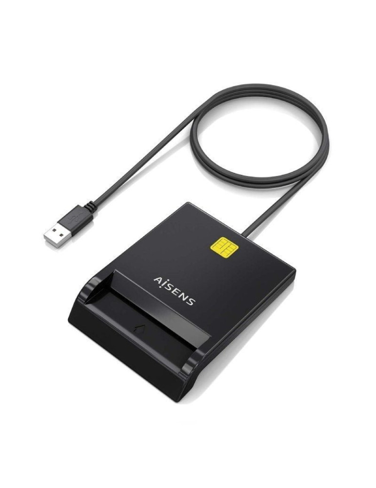 Lector de DNI y Tarjetas Aisens ASCR-SN06-BK/ USB 2.0/ Negro