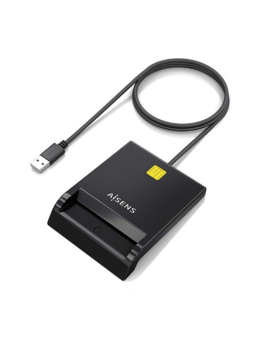 Lector de DNI y Tarjetas Aisens ASCR-SN06-BK/ USB 2.0/ Negro