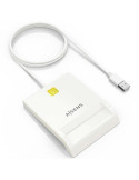 Lector de DNI y Tarjetas Aisens ASCR-SN07-W/ USB 2.0/ Blanco