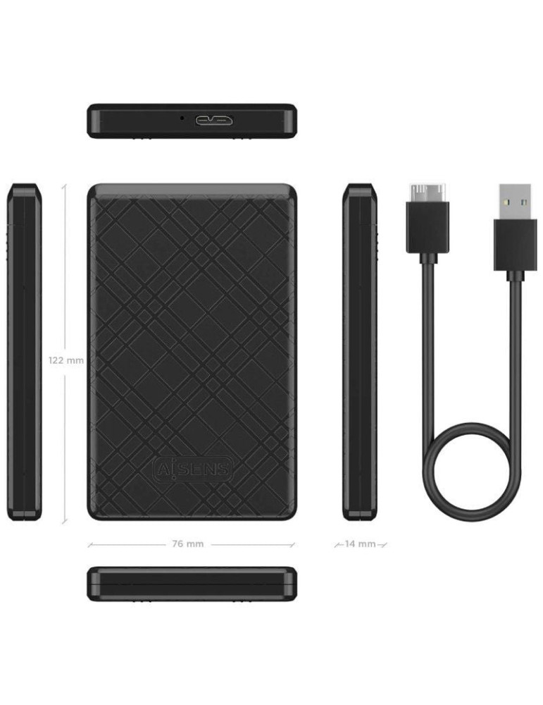 Caja Externa para Disco Duro de 2.5" Aisens ASE-2522B/ USB 3.1