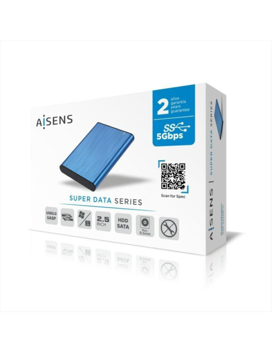 Caja Externa para Disco Duro de 2.5" Aisens ASE-2525BLU/ USB 3.1/ Sin tornillos