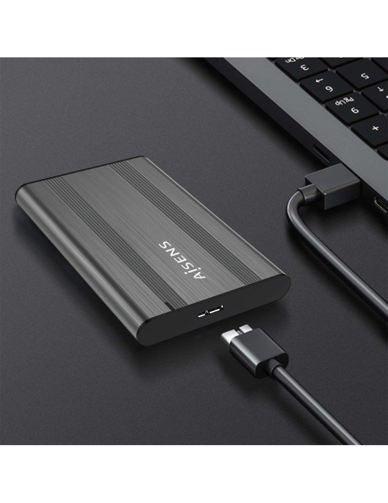 Caja Externa para Disco Duro de 2.5" Aisens ASE-2526GR/ USB 3.1/ Sin tornillos