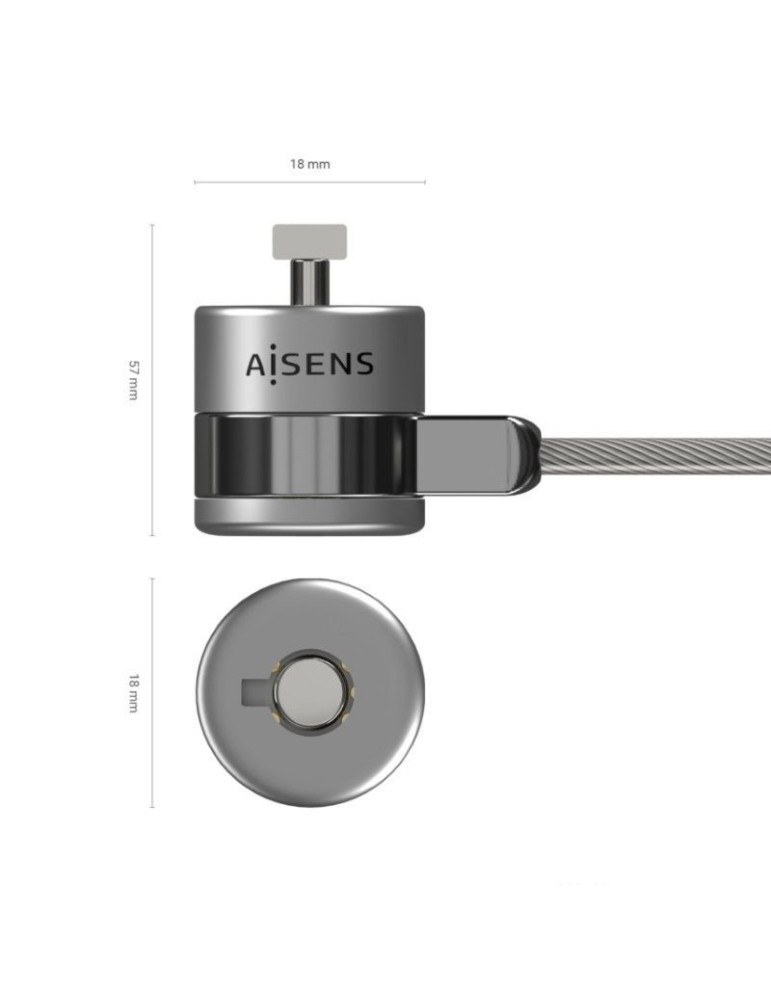 Cable de Seguridad para Portátiles Aisens ASLK-D40K02-SL/ 1.5m