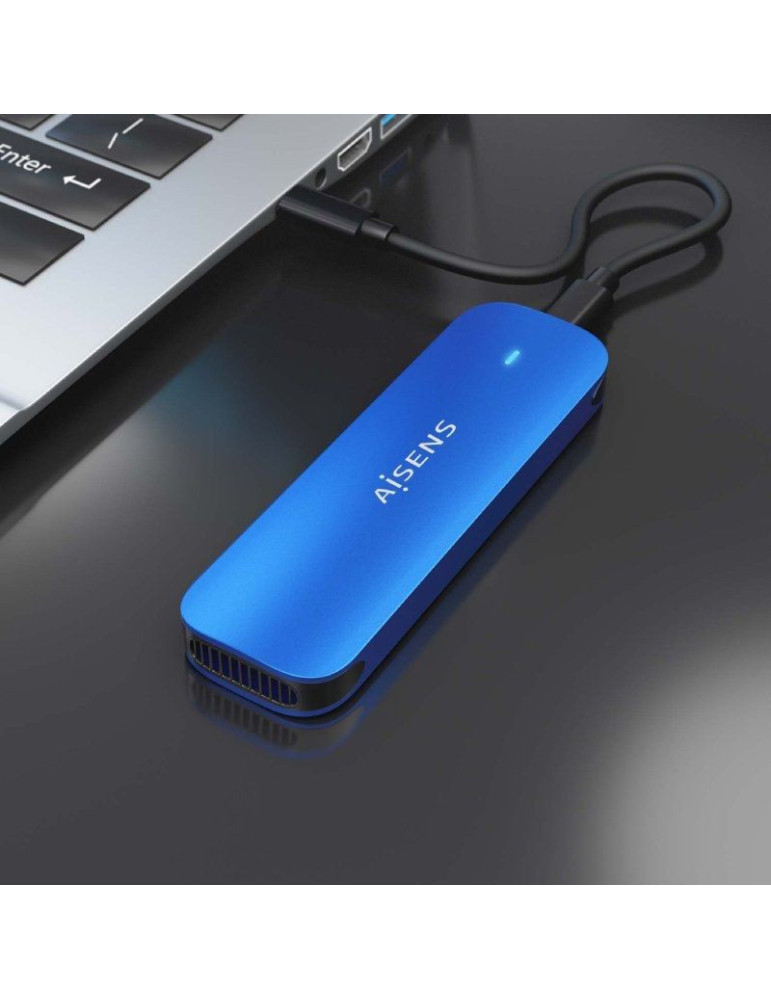 Caja Externa para Disco SSD M.2 NVMe Aisens ASM2-026BLU/ USB 3.2/ Sin tornillos