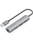Hub USB Aisens ASUC-4P035-GR/ 1xUSB Tipo-C/ 2xUSB/ 1xRJ45/ Gris