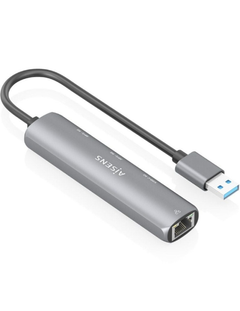 Hub USB Aisens ASUC-4P035-GR/ 1xUSB Tipo-C/ 2xUSB/ 1xRJ45/ Gris