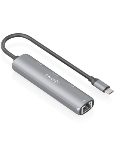 Hub USB Tipo-C Aisens ASUC-4P038-GR/ 3xUSB/ 1xRJ45/ Gris 2