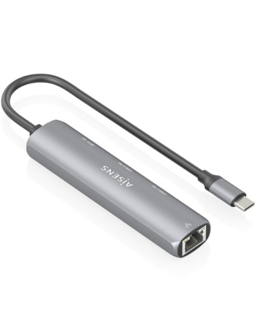 Hub USB Tipo-C Aisens ASUC-4P040-GR/ 2xUSB Tipo-C/ 1xUSB/ 1xRJ45/ Gris 2