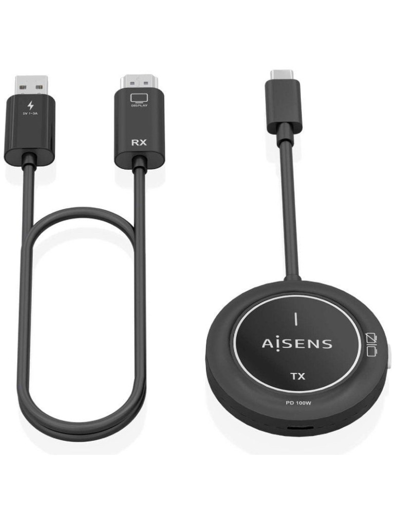 Adaptador/Transmisor de vídeo inalámbrico USB Tipo-C - HDMI Aisens ASWL-H2KC30M004-BK/ 100W