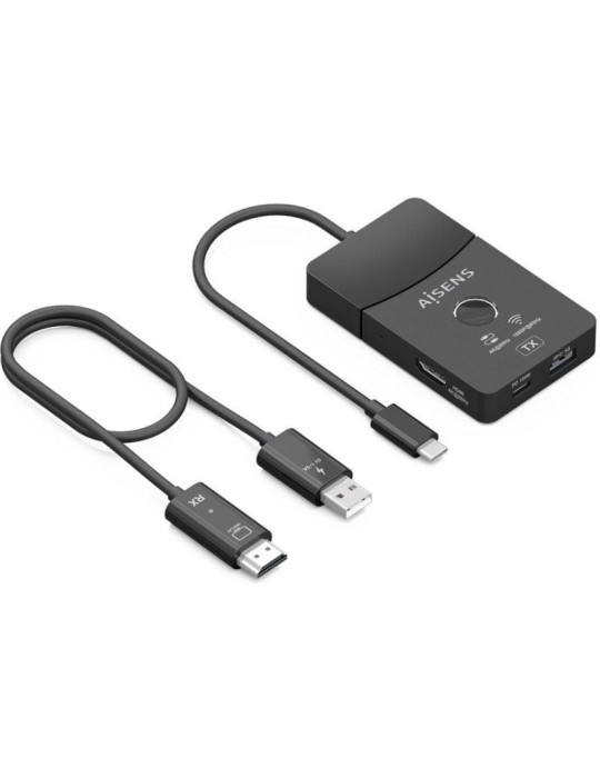 Adaptador/Transmisor de vídeo inalámbrico USB Tipo-C - HDMI Aisens ASWL-H2KDC30M05-BK/ 100W
