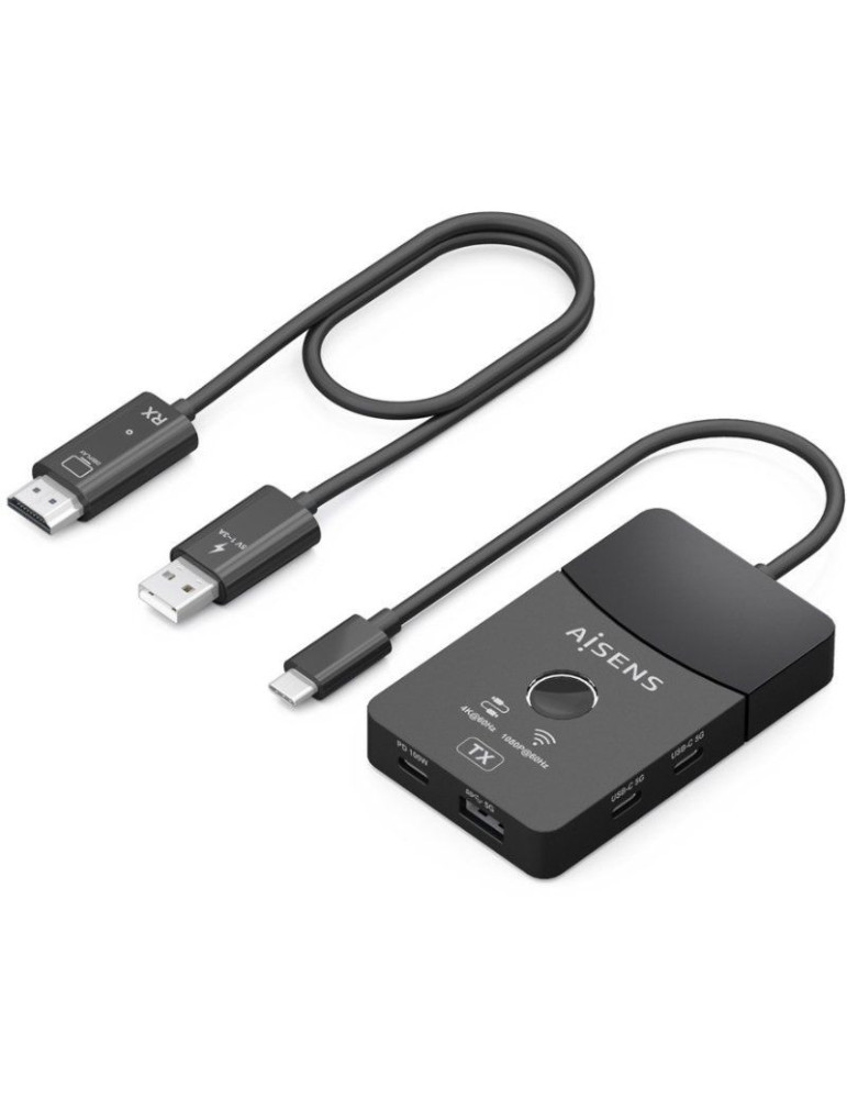 Adaptador/Transmisor de vídeo inalámbrico USB Tipo-C - HDMI Aisens ASWL-H2KDC30M05-BK/ 100W