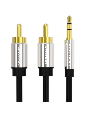 Cable Estéreo Vention BCFBH/ Jack 3.5 Macho - 2x RCA Macho/ 2m/ Negro 2