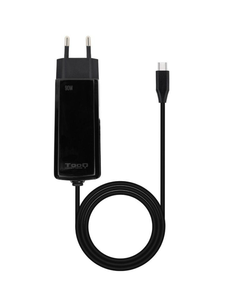 Cargador de Portátil GaN TooQ TQLC-USBCGAN90PD-C/ 1xUSB Tipo-C/ 90W/ Automático/ Voltaje 5-20V